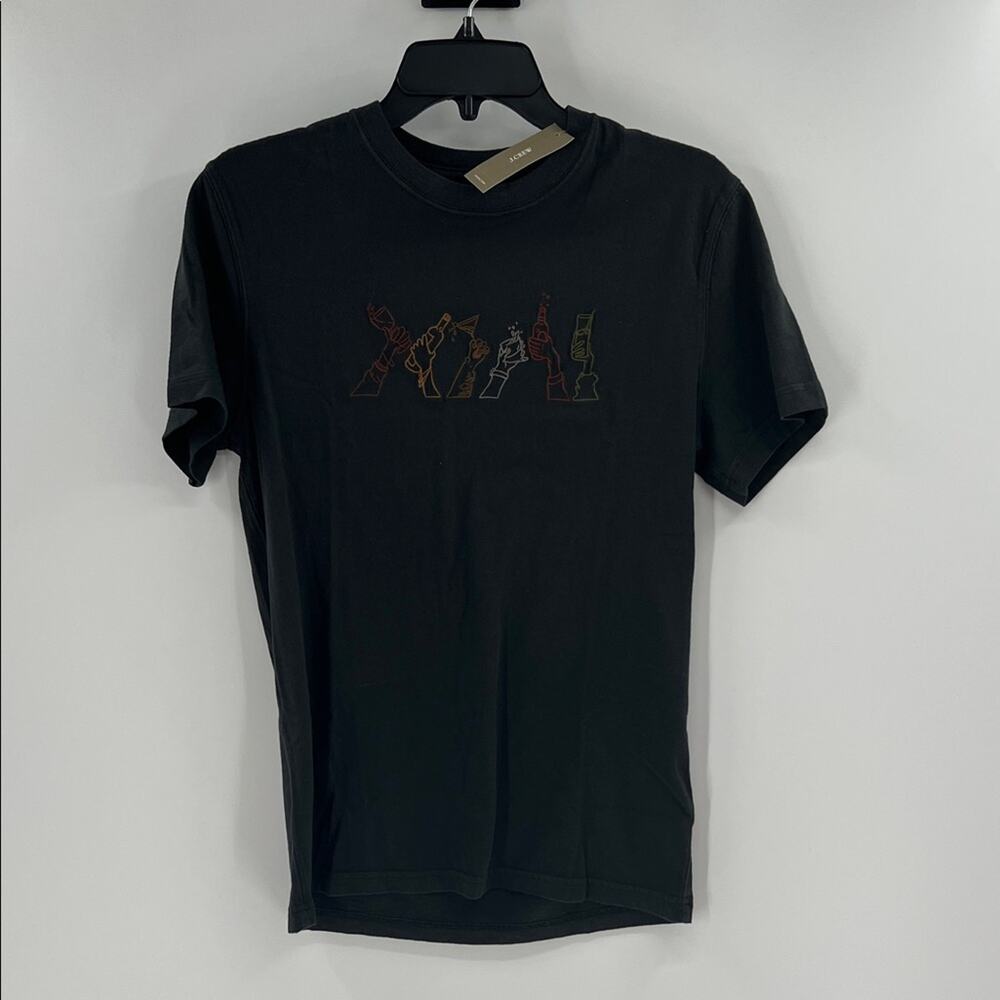J. Crew Men's Vintage-wash cotton graphic T-shirt - Black - XS - NWT